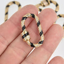 Black CZ Gold Micro Pave Carabiner Clasp, Screw Clasp, 33mm fcl0379