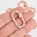 Pink CZ Gold Micro Pave Carabiner Clasp, Screw Clasp, 33mm fcl0382