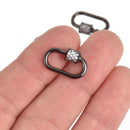 CZ Black Micro Pave Carabiner Clasp, Oval with Clear CZs and Screw Clasp, 19mm fcl0388