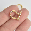 1 Gold Lock Clasp, Horseshoe Design, fcl0404
