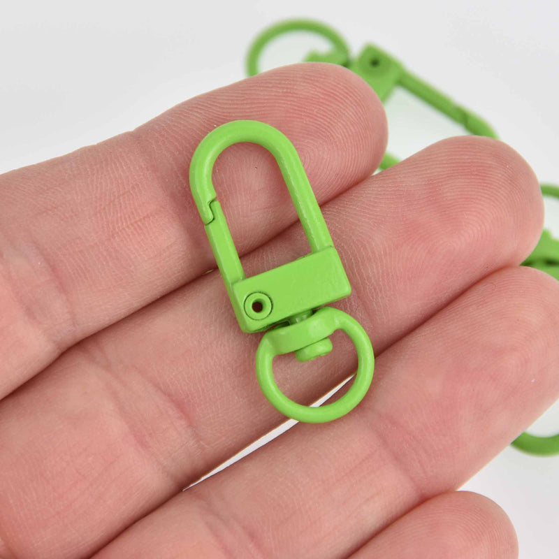 10 Green Plated Swivel Clasps for Key Rings, Dog Leashes 33x12mm, fcl0407