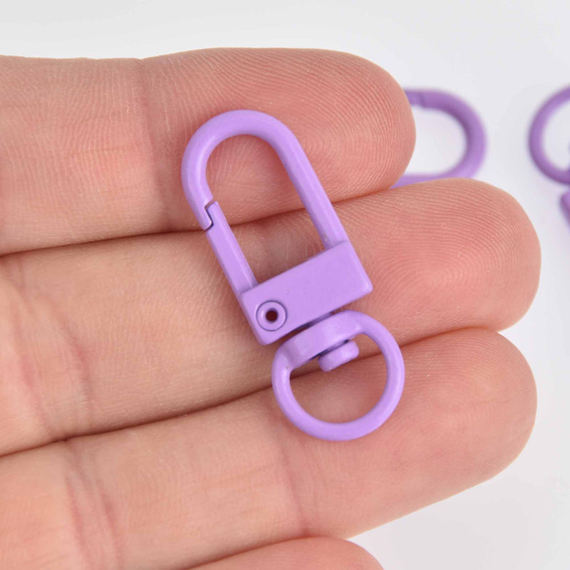 10 Purple Plated Swivel Clasps for Key Rings, Dog Leashes 33x12mm, fcl0409