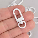 10 White Plated Swivel Clasps for Key Rings, Dog Leashes 33x12mm, fcl0410