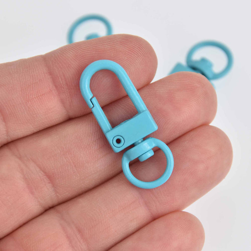 10 Blue Plated Swivel Clasps for Key Rings, Dog Leashes 33x12mm, fcl0412