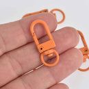 10 Orange Plated Swivel Clasps for Key Rings, Dog Leashes 33x12mm, fcl0413