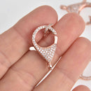 Rose Gold Micro Pave Lobster Clasp 27mm fcl0415