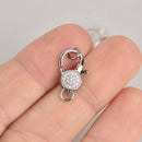 Silver Micro Pave Lobster Clasp 18mm fcl0417