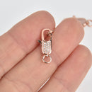 Rose Gold Micro Pave Lobster Clasp 17mm fcl0427