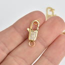 Gold Micro Pave Lobster Clasp 17mm fcl0429