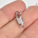 Silver Micro Pave Lobster Clasp 17mm fcl0430
