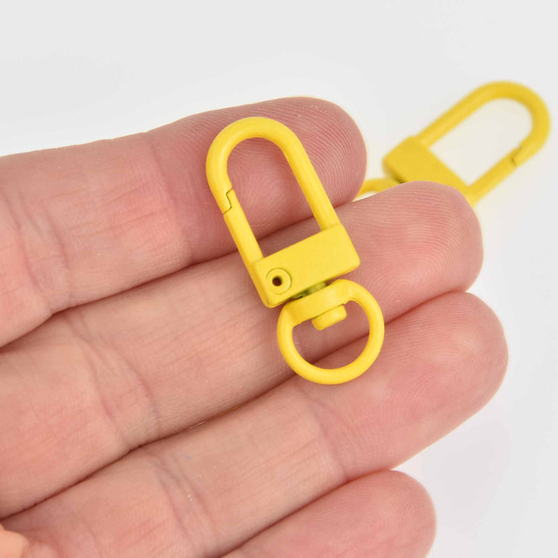 10 Yellow Plated Swivel Clasps for Key Rings, Dog Leashes 33x12mm, fcl0441