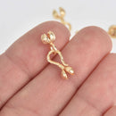 5 Gold Plated Hook Clasps with Crimps, fcl0444