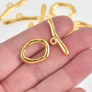 2 Sets Gold Oval Toggle Clasps, metal gold plated, fcl0450