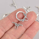 25 Sets Silver Toggle Clasps, 20mm, fcl0458