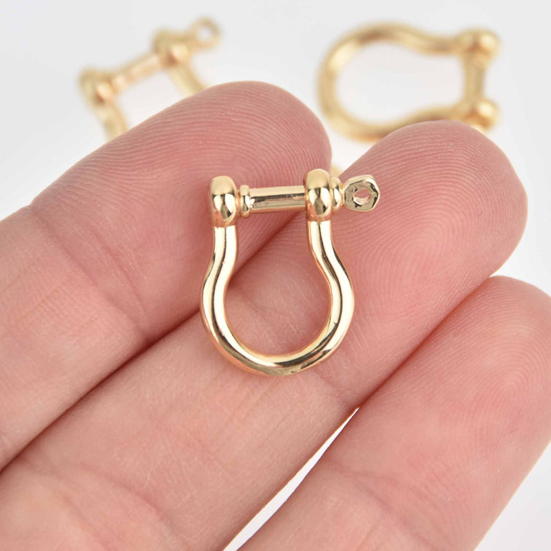 Gold Lock Charm Clasps, 18x16mm, fcl0472