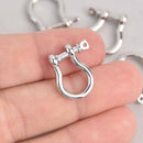 Silver Lock Charm Clasps, 18x16mm, fcl0473