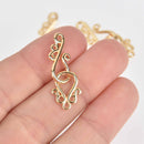 2 sets Hook Eye Clasps 18K Real Gold Plated 32mm x 10mm, fcl0477