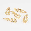 2 sets Hook Eye Clasps 18K Real Gold Plated 32mm x 10mm, fcl0477