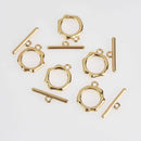 2 Sets Gold Oval Toggle Clasps, metal gold plated, fcl0478