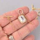 CZ Gold Micro Pave Toggle Clasp, Rectangle, fcl0481