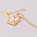 CZ Gold Micro Pave Toggle Clasp, Rectangle, fcl0481