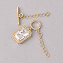 CZ Gold Micro Pave Toggle Clasp, Rectangle, fcl0481