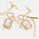 CZ Gold Micro Pave Toggle Clasp, Rectangle, fcl0481