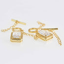 CZ Gold Micro Pave Toggle Clasp, Rectangle, fcl0481