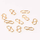 10 S Hook Clasps, Gold Stainless Steel, 13mm, fcl0486
