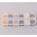 Mixed Lobster Clasp and Jump Rings in Storage Box, 1080 pcs, fcl0488