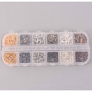 Mixed Lobster Clasp and Jump Rings in Storage Box, 1080 pcs, fcl0488