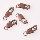 10 Antiqued COPPER Tone Lobster Clasps  14mm fcl0489