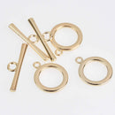 5 Sets Light Gold Toggle Clasps, Metal, fcl0490