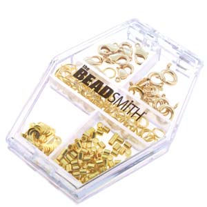 Gold Plate Findings Assortment in Storage Box, BeadSmith, fcl0491