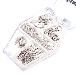 Silver Plate Findings Assortment in Storage Box, BeadSmith, fcl0492