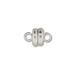 2 Silver Magnetic Clasps, 6mm bright silver plated, strong magnets, fcl0505