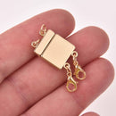 Gold Magnet Clasp double strand connector, fcl0507