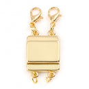 Gold Magnet Clasp double strand connector, fcl0507