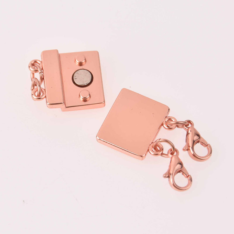 Rose Gold Magnet Clasp double strand connector, fcl0508