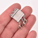 Silver Plate Magnet Clasp triple strand connector, fcl0509