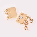 Gold Plate Magnet Clasp triple strand connector, fcl0510