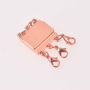 Rose Gold Magnet Clasp triple strand connector, fcl0511