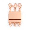 Rose Gold Magnet Clasp triple strand connector, fcl0511