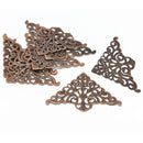 30 COPPER Vintage Style Filigree Flat Metal Findings, 3" long fil0035