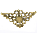 10 BRONZE Vintage Style Filigree Flat Metal Findings, fits 14mm cabochon,  fil0054