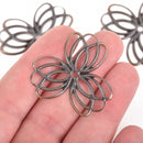 30 Antique Copper Metal Filigree Flat Wraps Connectors, Flower Shape, 37x35mm (1-1/4"x1-3/8")  fil0075
