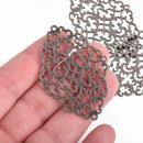4 Gunmetal Filigree Connector Charm Pendants, 2-1/4" long, fil0092