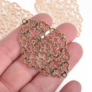 4 Gold Filigree Connector Charm Pendants, 2-1/4" long, fil0093