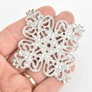 30 Large Silver Filigree Squares, flat thin findings for jewelry making, crafts 2-1/8" fil0104