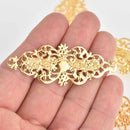 20 Gold Filigree Stampings, flat thin findings for jewelry making, crafts, fil0109